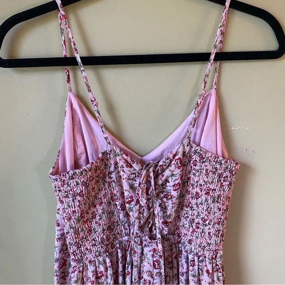 Xhilaration Floral Spaghetti Strap Pink Flutter Sundress - Size Medium - Picture 5 of 11